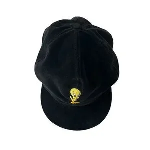 Vintage 1995 black velvet Tweety Bird newsboy cap Warner Bros Looney Tunes Vintage | Accessories | Vintage 995 Black Velvet Tweety Bird  main image 3